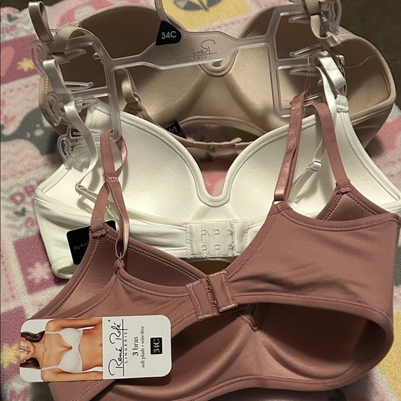 Rene Rofe Women's Bra Trio - Cream, White, Tan - Picture 7 of 8